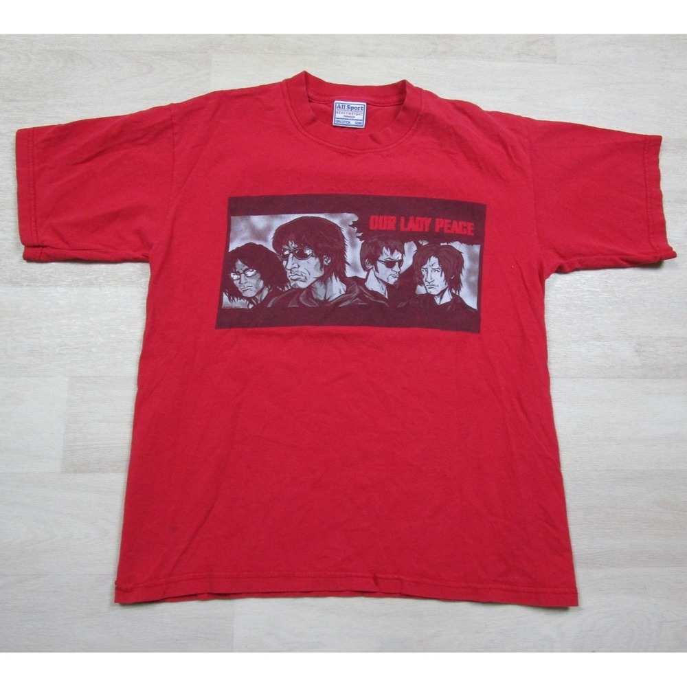 Vintage Y2K OUR LADY PEACE Band T Shirt (S) 2003 Tour Alt Rock Canada Justin Woo
